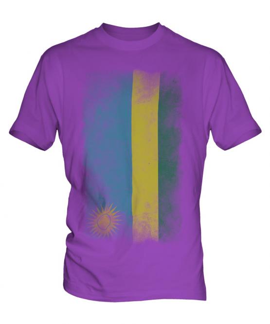 Rwanda Faded Flag Mens T-Shirt