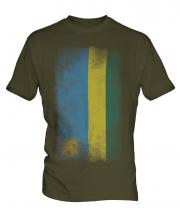 Rwanda Faded Flag Mens T-Shirt