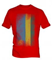 Rwanda Faded Flag Mens T-Shirt