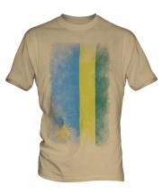 Rwanda Faded Flag Mens T-Shirt