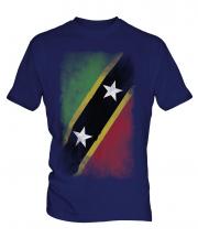 Saint Kitts And Nevis Faded Flag Mens T-Shirt