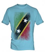Saint Kitts And Nevis Faded Flag Mens T-Shirt