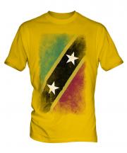 Saint Kitts And Nevis Faded Flag Mens T-Shirt
