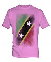 Saint Kitts And Nevis Faded Flag Mens T-Shirt
