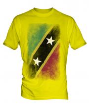 Saint Kitts And Nevis Faded Flag Mens T-Shirt