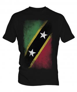 Saint Kitts And Nevis Faded Flag Mens T-Shirt