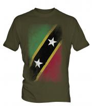 Saint Kitts And Nevis Faded Flag Mens T-Shirt
