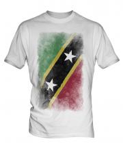Saint Kitts And Nevis Faded Flag Mens T-Shirt