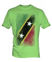 Saint Kitts And Nevis Faded Flag Mens T-Shirt