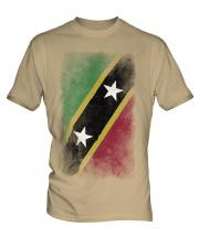 Saint Kitts And Nevis Faded Flag Mens T-Shirt