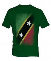 Saint Kitts And Nevis Faded Flag Mens T-Shirt