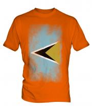 Saint Lucia Faded Flag Mens T-Shirt
