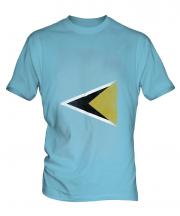 Saint Lucia Faded Flag Mens T-Shirt