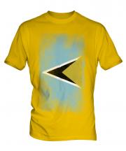 Saint Lucia Faded Flag Mens T-Shirt