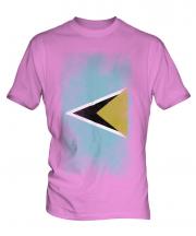 Saint Lucia Faded Flag Mens T-Shirt