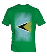 Saint Lucia Faded Flag Mens T-Shirt