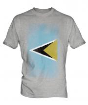 Saint Lucia Faded Flag Mens T-Shirt
