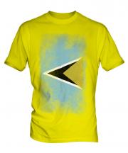 Saint Lucia Faded Flag Mens T-Shirt