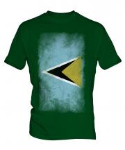 Saint Lucia Faded Flag Mens T-Shirt
