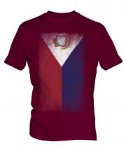 Saint Martin Faded Flag Mens T-Shirt