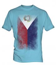 Saint Martin Faded Flag Mens T-Shirt