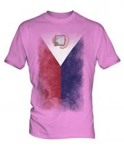 Saint Martin Faded Flag Mens T-Shirt