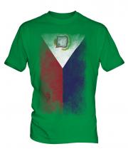 Saint Martin Faded Flag Mens T-Shirt