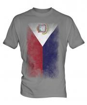 Saint Martin Faded Flag Mens T-Shirt