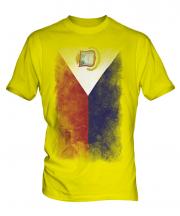 Saint Martin Faded Flag Mens T-Shirt
