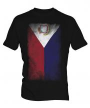Saint Martin Faded Flag Mens T-Shirt