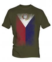 Saint Martin Faded Flag Mens T-Shirt