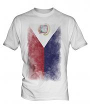 Saint Martin Faded Flag Mens T-Shirt