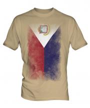 Saint Martin Faded Flag Mens T-Shirt