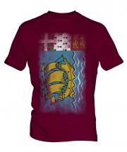 Saint Pierre And Miquelon Faded Flag Mens T-Shirt