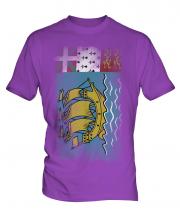 Saint Pierre And Miquelon Faded Flag Mens T-Shirt
