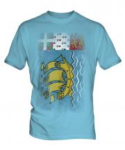 Saint Pierre And Miquelon Faded Flag Mens T-Shirt