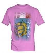 Saint Pierre And Miquelon Faded Flag Mens T-Shirt