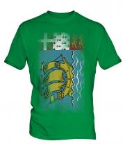 Saint Pierre And Miquelon Faded Flag Mens T-Shirt