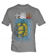 Saint Pierre And Miquelon Faded Flag Mens T-Shirt