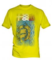 Saint Pierre And Miquelon Faded Flag Mens T-Shirt