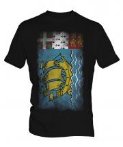 Saint Pierre And Miquelon Faded Flag Mens T-Shirt