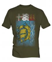 Saint Pierre And Miquelon Faded Flag Mens T-Shirt