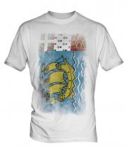 Saint Pierre And Miquelon Faded Flag Mens T-Shirt