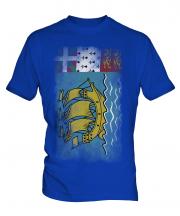 Saint Pierre And Miquelon Faded Flag Mens T-Shirt