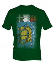 Saint Pierre And Miquelon Faded Flag Mens T-Shirt