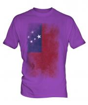Samoa Faded Flag Mens T-Shirt