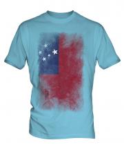 Samoa Faded Flag Mens T-Shirt
