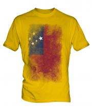 Samoa Faded Flag Mens T-Shirt