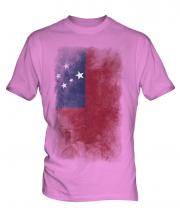 Samoa Faded Flag Mens T-Shirt