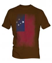 Samoa Faded Flag Mens T-Shirt